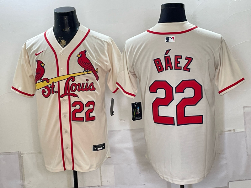 Men 2026 St.Louis Cardinals #22 Baez cream Nike MLB Jersey 0823001 ->st.louis cardinals->MLB Jersey